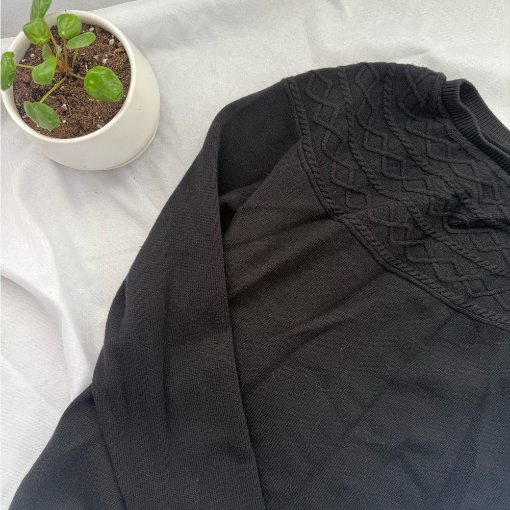 Talbots Black Crew Neck Sweater, size L